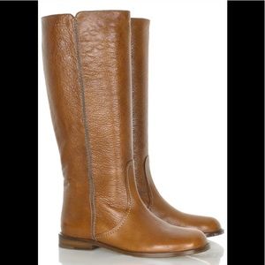 Chloe Brown Flat Boots 38.5-Mid length